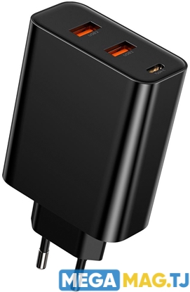 Изображение Зарядное устройство (блок питания) Baseus PPS three output quick charger (C+U+U) 60W EU Black