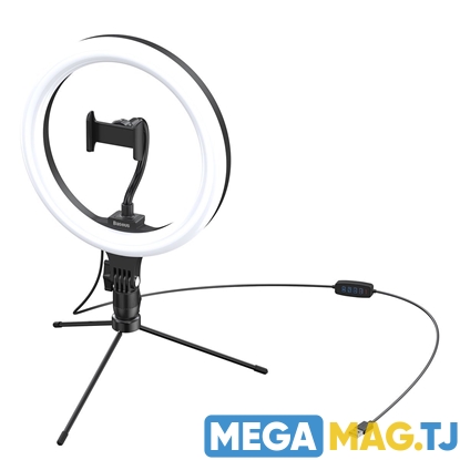 Изображение Кольцевая светодиодная лампа настольная Baseus Live Stream Holder-Table Stand с держателем для смартфона