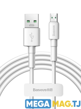 Изображение Кабель Baseus Mini White Cable USB For Micro 2.4A 1m Белый