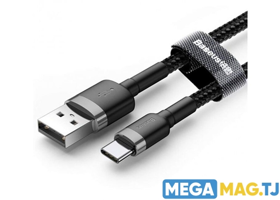 Изображение Кабель USB Baseus cafule Cable USB For Type-C 2A 2M Gray+Black